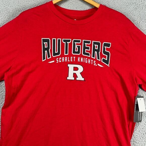 Rutgers Scarlet Knights T-Shirt Mens XL Red Long Sleeve Tee Knights Apparel NEW